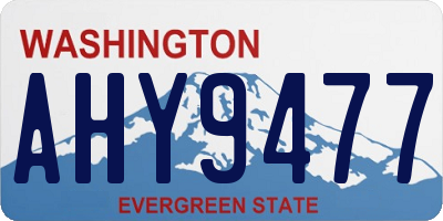 WA license plate AHY9477