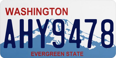WA license plate AHY9478