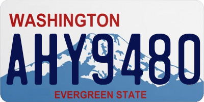 WA license plate AHY9480