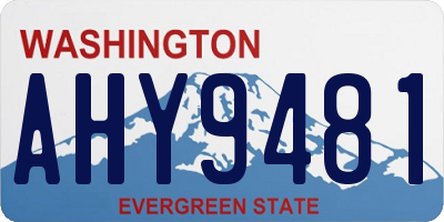 WA license plate AHY9481