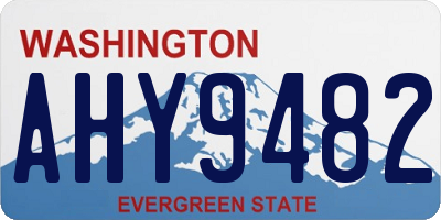 WA license plate AHY9482