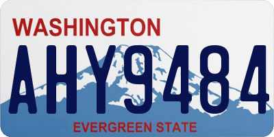 WA license plate AHY9484