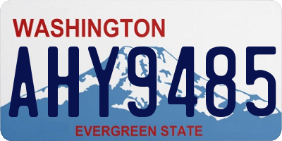 WA license plate AHY9485