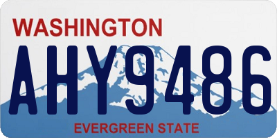 WA license plate AHY9486