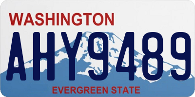WA license plate AHY9489