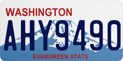 WA license plate AHY9490