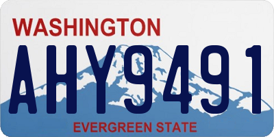 WA license plate AHY9491