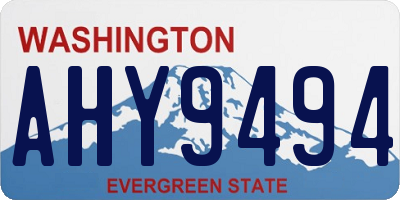 WA license plate AHY9494
