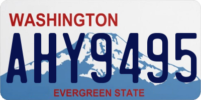 WA license plate AHY9495