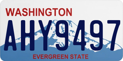 WA license plate AHY9497