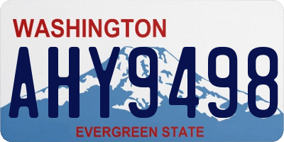 WA license plate AHY9498
