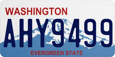 WA license plate AHY9499