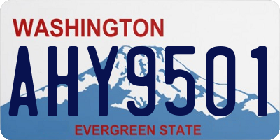 WA license plate AHY9501
