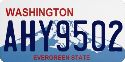 WA license plate AHY9502