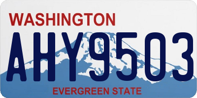 WA license plate AHY9503