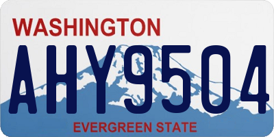 WA license plate AHY9504