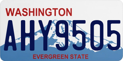 WA license plate AHY9505