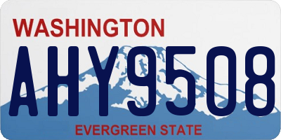WA license plate AHY9508
