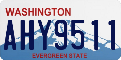WA license plate AHY9511