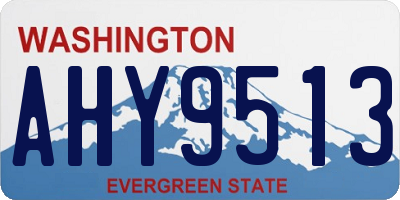 WA license plate AHY9513