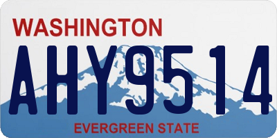 WA license plate AHY9514
