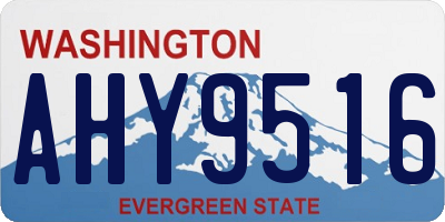 WA license plate AHY9516