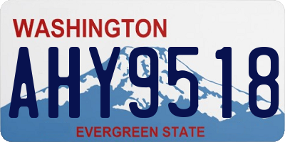 WA license plate AHY9518