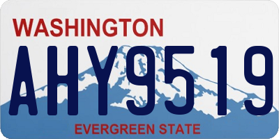 WA license plate AHY9519