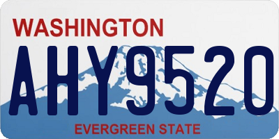 WA license plate AHY9520