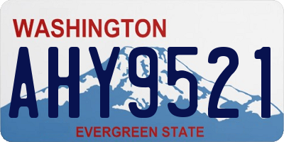 WA license plate AHY9521