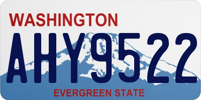 WA license plate AHY9522