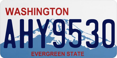 WA license plate AHY9530