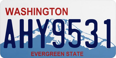 WA license plate AHY9531