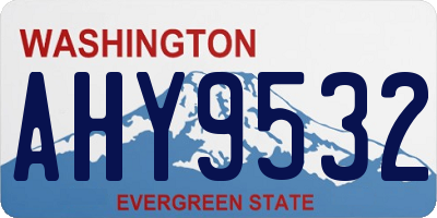 WA license plate AHY9532
