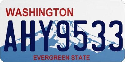 WA license plate AHY9533