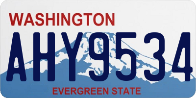 WA license plate AHY9534