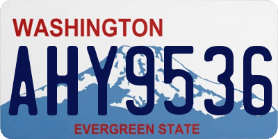 WA license plate AHY9536