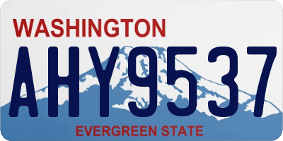 WA license plate AHY9537
