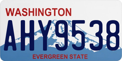 WA license plate AHY9538