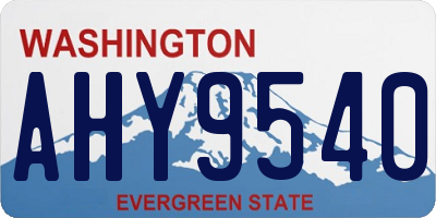 WA license plate AHY9540