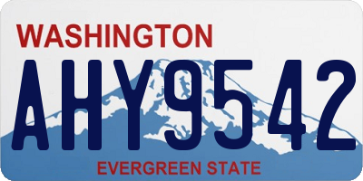 WA license plate AHY9542