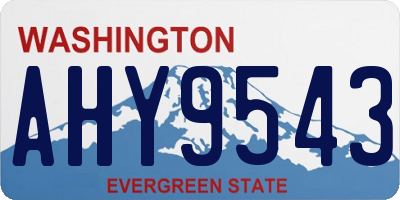 WA license plate AHY9543