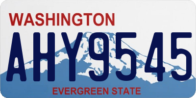 WA license plate AHY9545