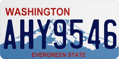 WA license plate AHY9546