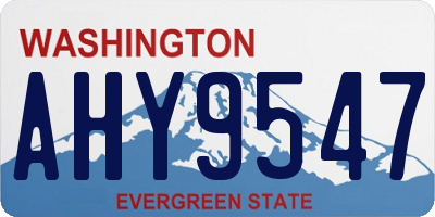 WA license plate AHY9547