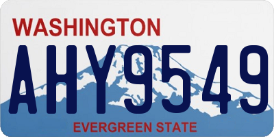 WA license plate AHY9549
