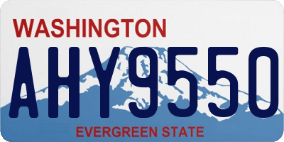 WA license plate AHY9550