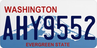 WA license plate AHY9552