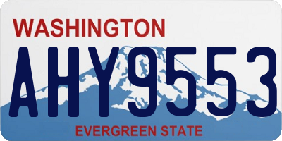WA license plate AHY9553