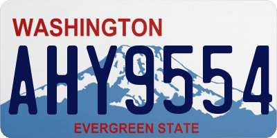 WA license plate AHY9554